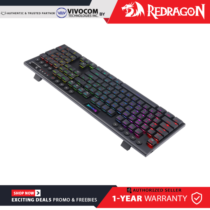 REDRAGON K618 Horus Wireless RGB Mechanical Keyboard, Bluetooth/2.4Ghz ...
