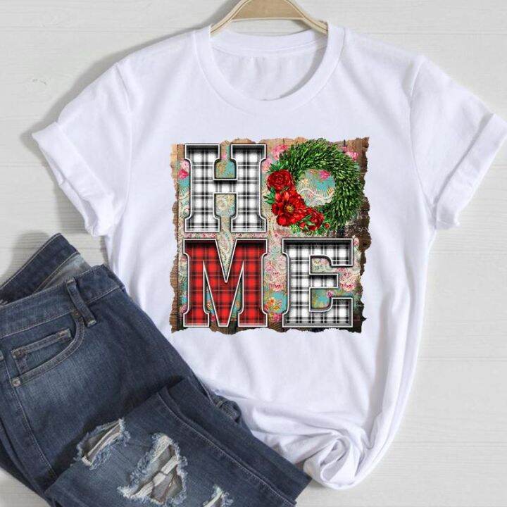 คริสต์มาส-wlltrts0085-merry-christmas-leopard-truck-vintage-clothes-women-t-shirts-cartoon-fashion-holiday-top-fema