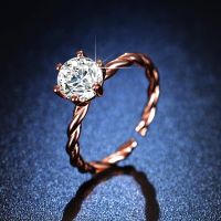 【Spot】S925 high-end ring silver engagement 1 carat ring luxury couple engagement adjustable ring