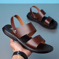 Mens Genuine Leather Sandals Outdoor Indoor House Platform Male Beach Shoes Casual Men Sandals New In Summer Shoes for Men