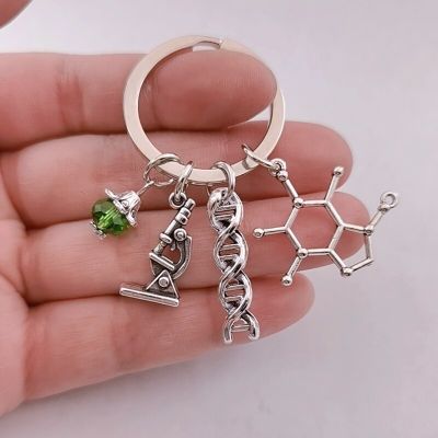 NEW Science Jewelry Microscopes DNA Doctor Pendants Neuron Key Chains Anatomy Neurology Biology Key Ring Gift Key Chains