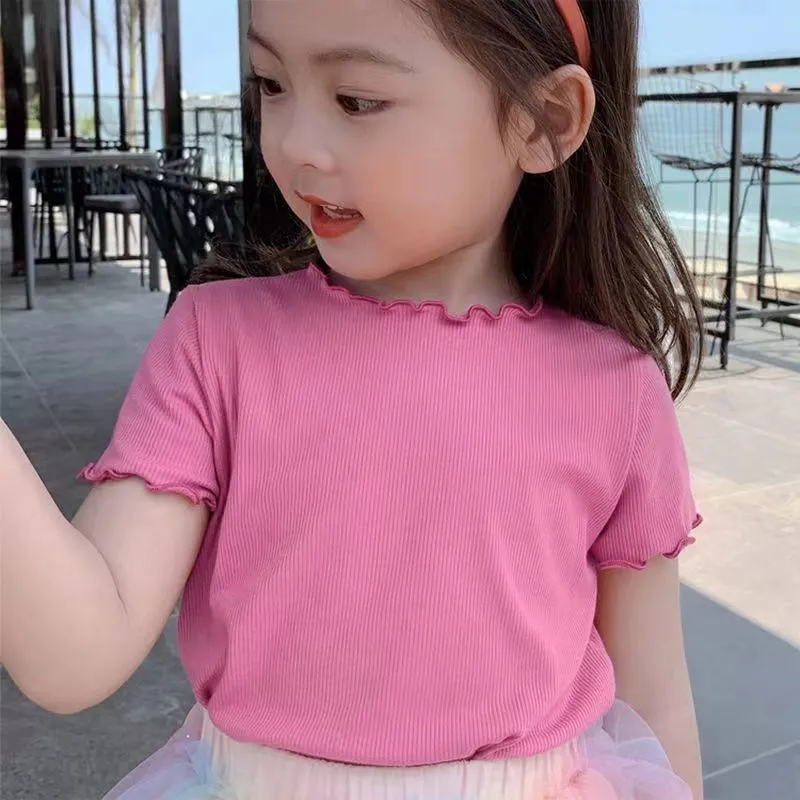 Limited Time Lower Brake Children Children's Clothing Boys Girls Ice Silk  Loose Short-Sleeved Tops Baby Toddlers Cute Clothes Short T