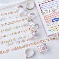 Internet celebrity simple cartoon Japanese cute animals ins style girl and paper tape full roll high-value hand diary basic film decorative material pattern diy collage small sticker color tape