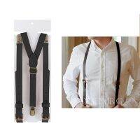 【YF】▤✓◊  British 3 Mens Suspenders Adjustable Cowhide Cowboy Leather Suspender Pant Braces