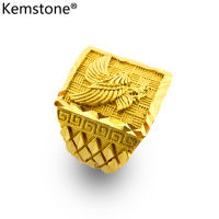 Kemstone ทองแดง 24K ชุบทองแฟชั่น Eagle เปิดแหวนเครื่องประดับของขวัญ