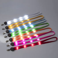 1ชิ้น LED Light Up กระพริบ Lanyards พวงกุญแจพวงกุญแจสายรัดคอสร้อยคอบริษัทโกลว์พรรคซัพพลายฮาโลวีน N Avidad