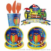 【LZ】┋▧♧  Cartoon Pete The Cat Birthday Party Supplies Balloons Party Disposable Tableware Set Plates Cups Cake Baby Shower Decorations