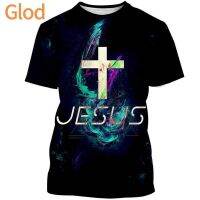 2023 New Fashion Christian Jesus Cross 3d Printing Unisex Casual Round Neck T-shirt Tops 2XS-6XL