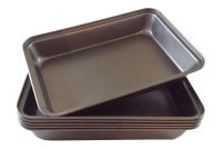 New Morning ถาดอบ Non stick 19x29 ซม แพ็ค 6 ชิ้น (Black) Pack of 6 Rectangular Bake Pans 19x29 cm