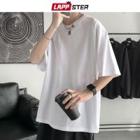 LAPPSTER เสื้อยืดลายกราฟิก Y2k ขนาดใหญ่สีสัน100เสื้อยืดขาวคลาสสิกผ้าฝ้าย2023ฤดูร้อนเสื้อแขนสั้นเสื้อเสื้อยืดคอกลม