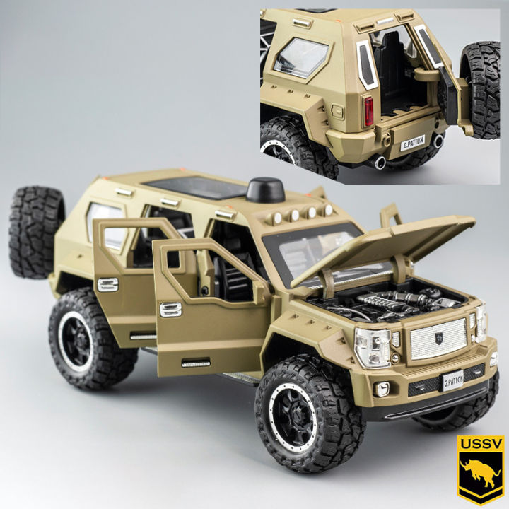 1-24ใหม่-chariot-george-barton-รถรุ่นรถหุ้มเกราะเสียงของเล่นรถ-diecast-ของเล่นรถ-hummer-off-road