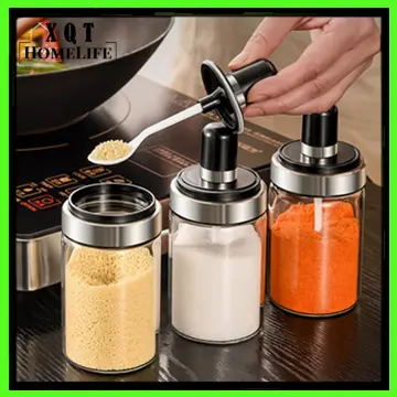 1PC Kitchen Wall-mounted Seasoning Box Salt Pepper Spice Rack Jar Sugar  Bowl for Kitchen Gadget Device Sets Spice Box Organizer Tool