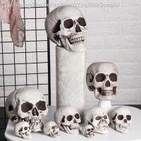 【hot】☢✢  Cabeça de Crânio Humano Esqueleto Photo Prop Todos os Tamanhos Halloween Decoração em Casa