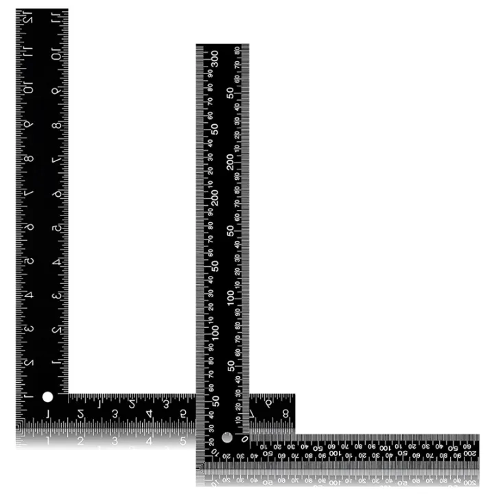 2 Pieces Carpenter Square, L Square Ruler 8 x 12 Inch, Right Angle