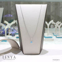 Lenya Jewelry  จี้บลูโทแพซ (Blue Topaz) สีฟ้า ตัวเรือนเงินแท้ 925 ชุบโรเดียม