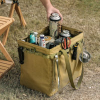 Multi-Pockets Picnic Bag Oxford Cloth Camping Tools Storage Bag Large Capacity Handbag Folding Thermal Drink Carrier Lunch Box