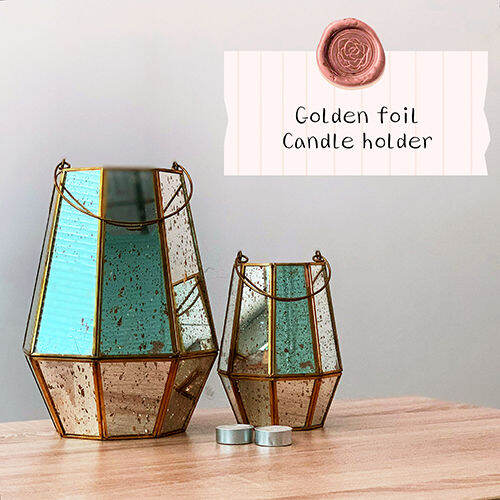 gold foil candle holder luxury candle holder golden foil golden