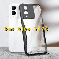 เคสอะคริลิคใสสำหรับ Vivo Y17S Y27 Y 17 S VIVOY17S VIVOY27 4G 5G 2023นิ่ม TPU ขอบเคสกันกระแทกมือถือป้องกันกล้องหล่นกรอบด้านหลัง