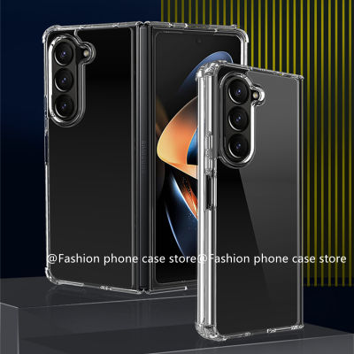 Phone Case เคส Samsung Galaxy Z Fold5 Fold4 Fold3 5G ปลอกสำหรับใหม่เกรดทหารกันกระแทกเคสโทรศัพท์ Samsung Galaxy ZFold 5 4 3 5G ฝาครอบเนื้อนิ่ม TPU ใส2023