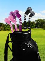 ♣❁ Golf clubs set wooden set core set of lovely new stripe knitting wool protective sleeve rod head rod cap