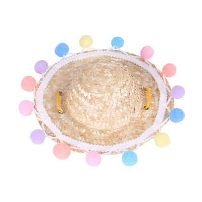 Dog Hat Pet Decoration fot Small Medium Big Dogs Cats Costume Pets Photography Props Cute fan Dog Cat Straw Hat Pet Supplies