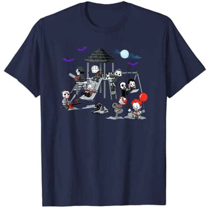 horror-clubhouse-in-park-halloween-costume-gift-tshirt-100-cotton-gildan