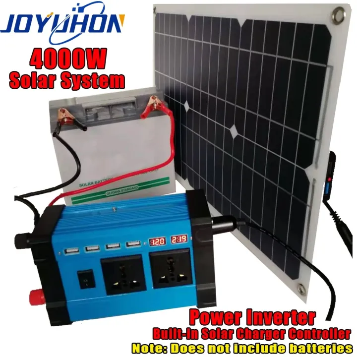 Joyuhon Solar Panel Power Inverter Kit 4000w Inverter With Built In 30a Controller 18w Solar 4274