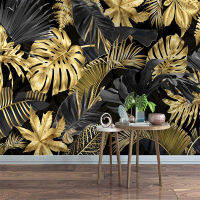 【CW】Custom Photo ภาพจิตรกรรมฝาผนังวอลล์เปเปอร์ Modern Minimalist Abstract Golden Banana Leaf Wall Painting ห้องนอนห้องนั่งเล่น Wall Covering Decor