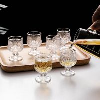 Creative hand-cut liquor cup a couple of restoring ancient ways is 50 ml of household small shot glass koubei classical wine glass