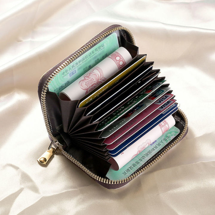 กระเป๋าใส่การ์ดน่ารักกระเป๋าเงินขนาดเล็กป้องกันแม่เหล็กสามในหนึ่งเดียวสำหรับผู้หญิง