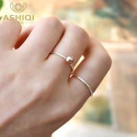 ASHIQI Real Natural Freshwater Pearl 925 Sterling Silver Ring Womens Jewelry Fashion Gift