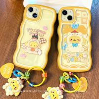 Sanrio Pompurin Purin เคสโทรศัพท์จี้พวงกุญแจ,พวงกุญแจ Pompurin สำหรับ Iphone 11 12 13 14 Pro Max X Xs Xr 7 8 Plus SE 2020เคสใส