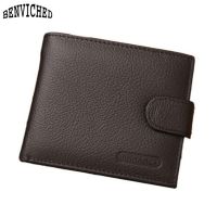 Cheap Genuine Leather Man Wallet With Coin Pocket Black Brown Famous Brand Men Wallets High Quality Leather Fashion Mens Purse