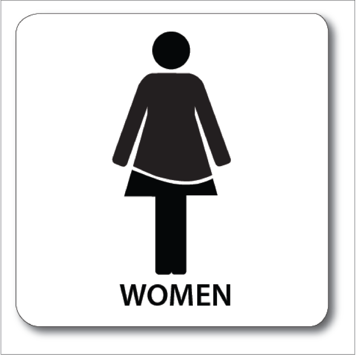 WOMEN TOILET WITH ARROW SIGN RIGHT PP SIGN BOARD 150X150MM | Lazada