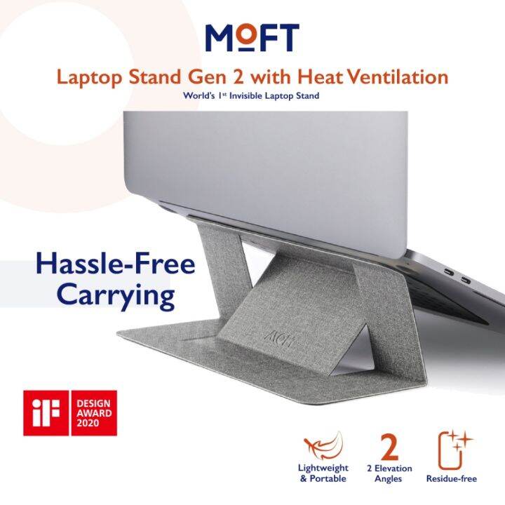 【Ready Stock】 ☌ D26 MOFT Laptop Stand Gen 2 with Heat Ventilation