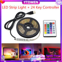 USB SMD 2835 5V นำแผ่นเรืองแสงที่ไม่ใช่สายกันน้ำเทปแถบไฟ LED เปลี่ยน RGB ยnดหยุ่นที่มีริบบิ้นควบคุมระยะไกลตัด DIY