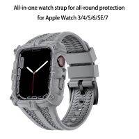 cfgbsdge For Apple Watch 7 6 44mm 45mm Breathable Sports Strap iwatch5 4 42mm 38mm Strap Case Integrated Strap