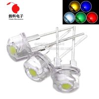 10PCS F8 8MM White Blue Green Red Yellow LED Super Bright Straw Hat Light Emitting Diode Highlighted White 0.5W Astigmatism Electrical Circuitry Parts