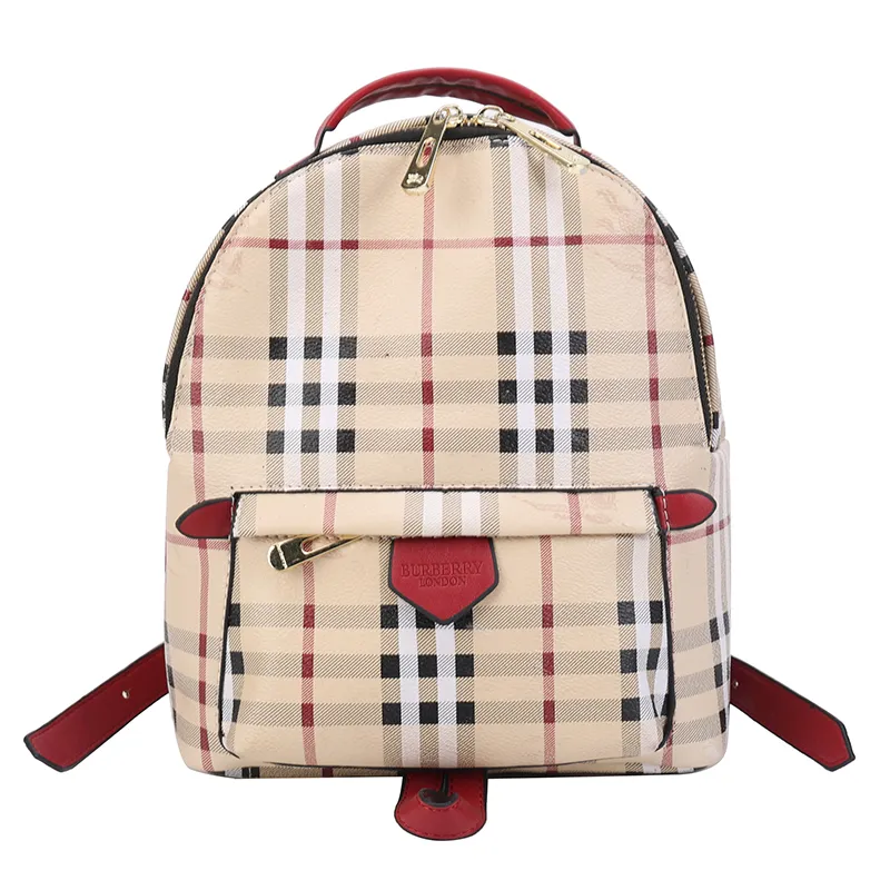 2023 new Burberry check preppy style mini backpack women's fashion  one-shoulder cross-body bag simple and versatile small school bag in stock  | Lazada PH