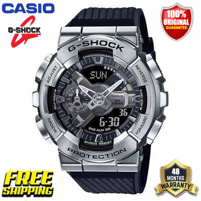 ต้นฉบับ G-Shock GM110 ผู้ชายกีฬานาฬิกาคู่แสดงเวลา 200 เมตรกันน้ำกันกระแทกเวลาโลก LED แสงอัตโนมัติรับประกัน 4 ปี GM-110-1A (100% ใหม่แท้)