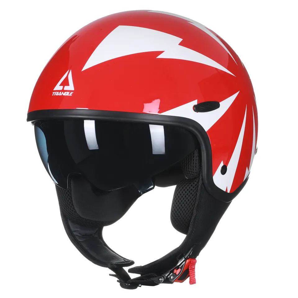 TRIANGLE Open Face Motorcycle Helmet 3/4 Half with Sunshield Unisex-Adult  DOT
