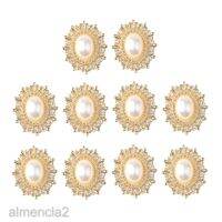 [L.W.F ร้อน] ✹ 10x Alloy Oval Pearl คริสตัล Flatback Craft ปุ่มเสื้อผ้าตกแต่งกระเป๋า