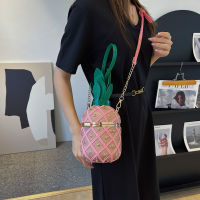 Hip Hop Womens Party Bag 2022 New Cartoon Cute Purses and Handbags Pineapple Shape Fashion Leather Bucket Crossbody Bags Woman