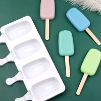 3/4 Hole Heart Shape Silicone Ice Cream Mold Stripe Popsicle Maker Ice Cube Tray Tool Reusable Ice Cream Moldes With 50 Sticks