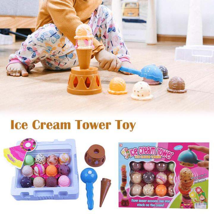 Ice Cream Stacking Tower with Scooper Ice Cream Tower For Kids