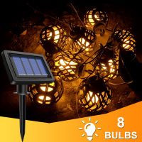 8 Bulbs Solar Flame Ball Lamp LED Outdoor Solar String Lights Waterproof Hanging Lantern Garden Yard Decoration Lamp Patio Light