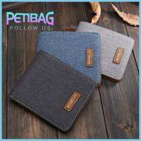 PETIBAG นักเรียนวัยรุ่น บางมากๆ แนวตั้งแนวตั้งแนวตั้ง วินเทจ กระเป๋าสตางค์ผ้าใบแคนวาส กระเป๋าสตางค์แบบสั้น บัตรหลายใบ กระเป๋าใส่เหรียญ