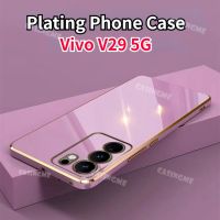 V29 Vivo 5G 2023 6D เคสมือถือชุบโลหะสำหรับ Vivo V29 29 V 5G V 29 VivoV29เคสซิลิโคนนิ่มฝาหลังกันกระแทก