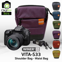 Winer Bag VITA-S33 ( Shoulder Bag &amp; Waist Bag ) กระเป๋ากล้อง กระเป๋าสะพาย ทรง 3เหลี่ยม คาดเอวได้