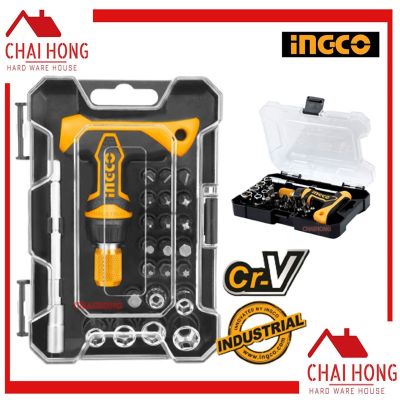 INGCO HKSDB0188 ชุดไขควง อเนกประสงค์ 24 ชิ้นชุด ( T-Handle Wrench Screwdriver Set ) ไขควง ไขควงลูกบล๊อก ลูกบ๊อก